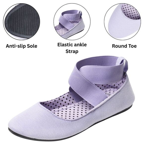 Alpine Swiss Peony Womens Ballet Flats Elastic Ankle Strap Shoes Slip On Loafers - Picture 3 of 9